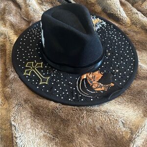 Black Embellished Nipsey Women's Fedora